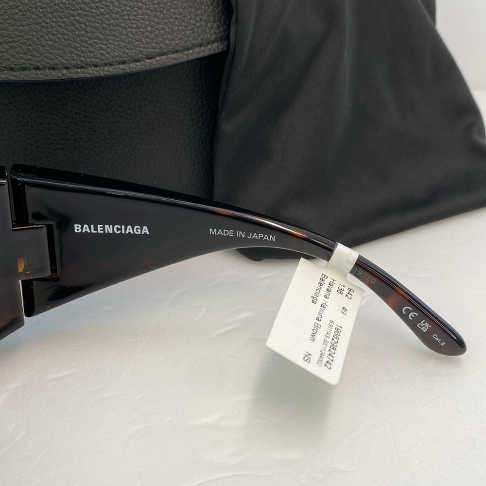 New Authentic BALENCIAGA BB0154s 002 72MM Butterfly Sunglasses - Picture 11 of 12
